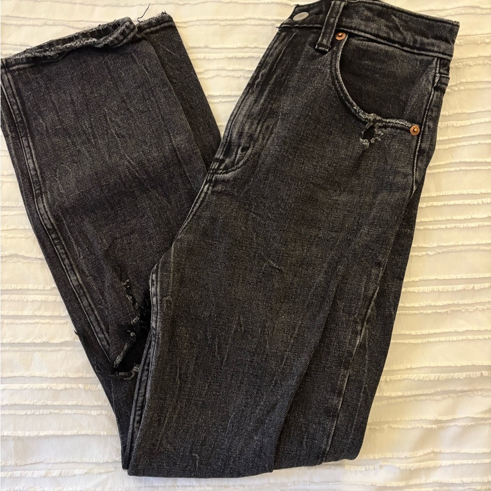 Black Abercrombie straight leg curve love jeans